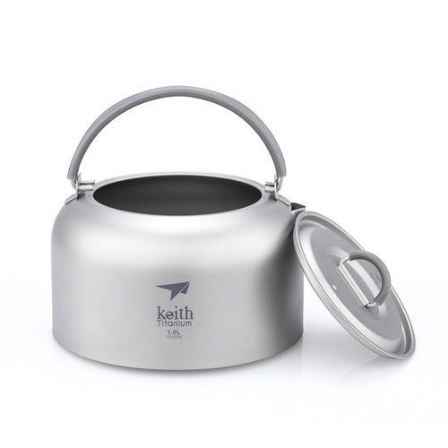 keith铠斯纯钛户外烧水壶钛壶1L茶具茶壶咖啡壶旅行便携式烧水壶 - 图3