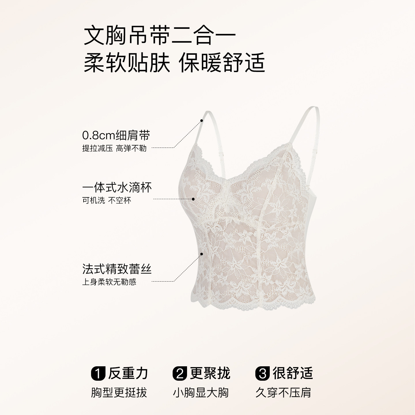 保暖背心内衣女带胸垫2025新款秋冬季法式性感蕾丝内搭吊带打底衫,淘宝优惠券,粉丝福利购,淘宝优惠卷