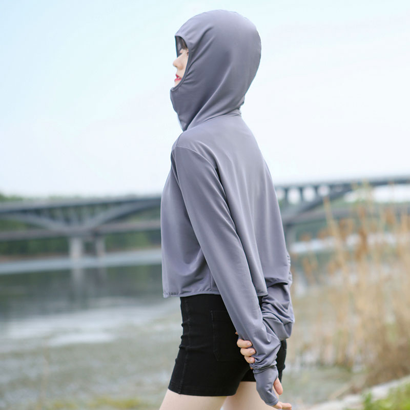 女士短款外套新款透气长袖防晒衣 喻俏喻美短外套