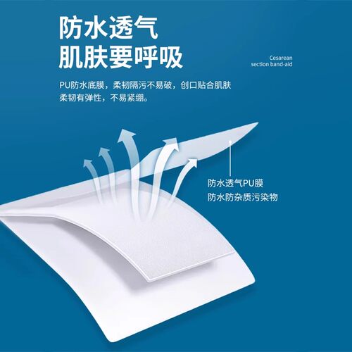 医用防水贴无菌敷贴大号创可贴透气洗澡专用剖腹产术后伤口创口贴 - 图1