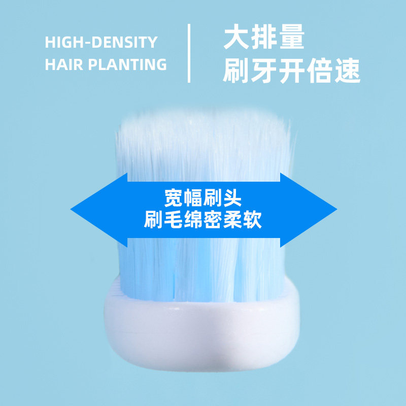 成人宽头77孔加长款牙刷家庭通用情侣款式早八打工人首选软毛刷