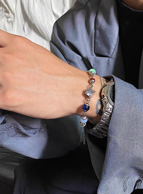 法国Moleubak不掉色嘻哈手链男生潮牌小众设计感欧美高级男士