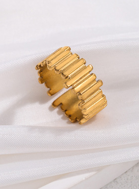 钛钢戒指女开口2025小众设计食指戒轻奢高级感气质不掉色指环手饰