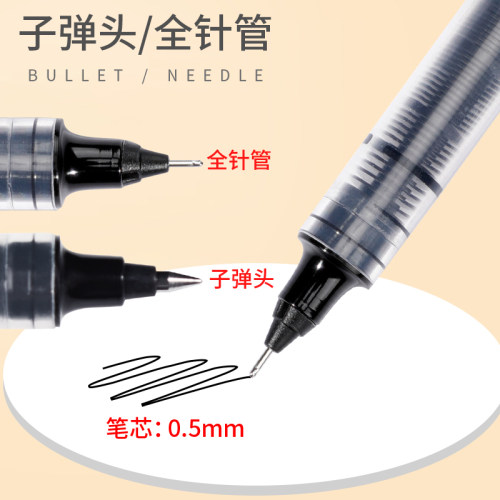 白雪PVN-166/155直液式走珠笔中性笔黑红蓝墨蓝色0.5针管子弹头速 - 图2