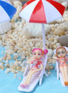 微景观DIY太阳伞小摆件简约现代海滩沙滩装饰卡通PVC配件3色