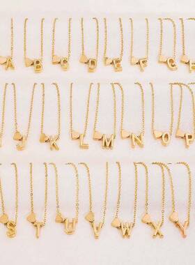 女ins小众合金桃心字母锁