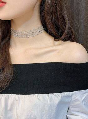 女高级感锁骨链颈项遮纹配