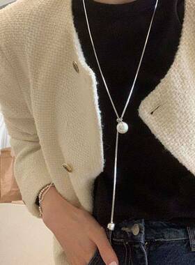 春夏女小众长款毛衣链锁骨