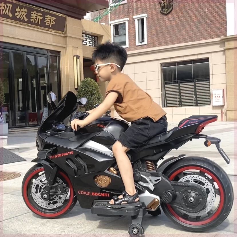 悠悠店儿童双人电动摩托车3-10岁充电可坐大人男女小孩电瓶玩具摩