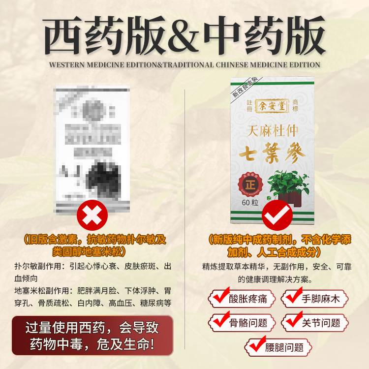 印尼天麻杜仲七叶参风湿骨痛关节肿痛无力正品花蕾牌48粒丸胶囊 - 图1