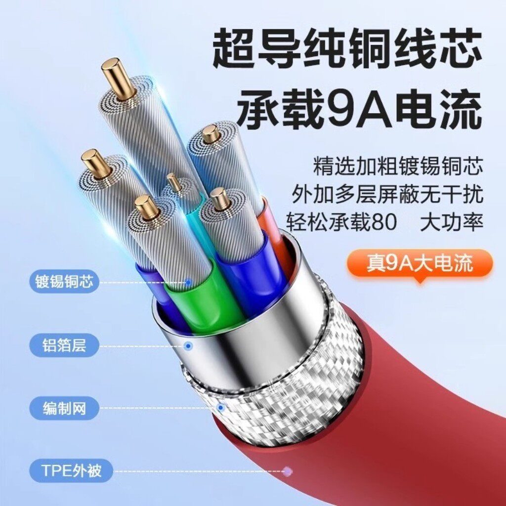 Suitable for Nubia Red Magic 9/9ro+ data cable 165/135/120/80 flash charging 8pro charging cable 7Spro mobile phone fast charging cable Red Magic 6SPro/5S/G dual type-c extended genuine