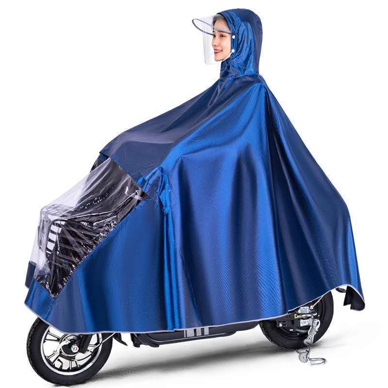 雨衣电动车摩托车帽檐雨披电瓶车成人男女骑行加大加厚遮脚雨具