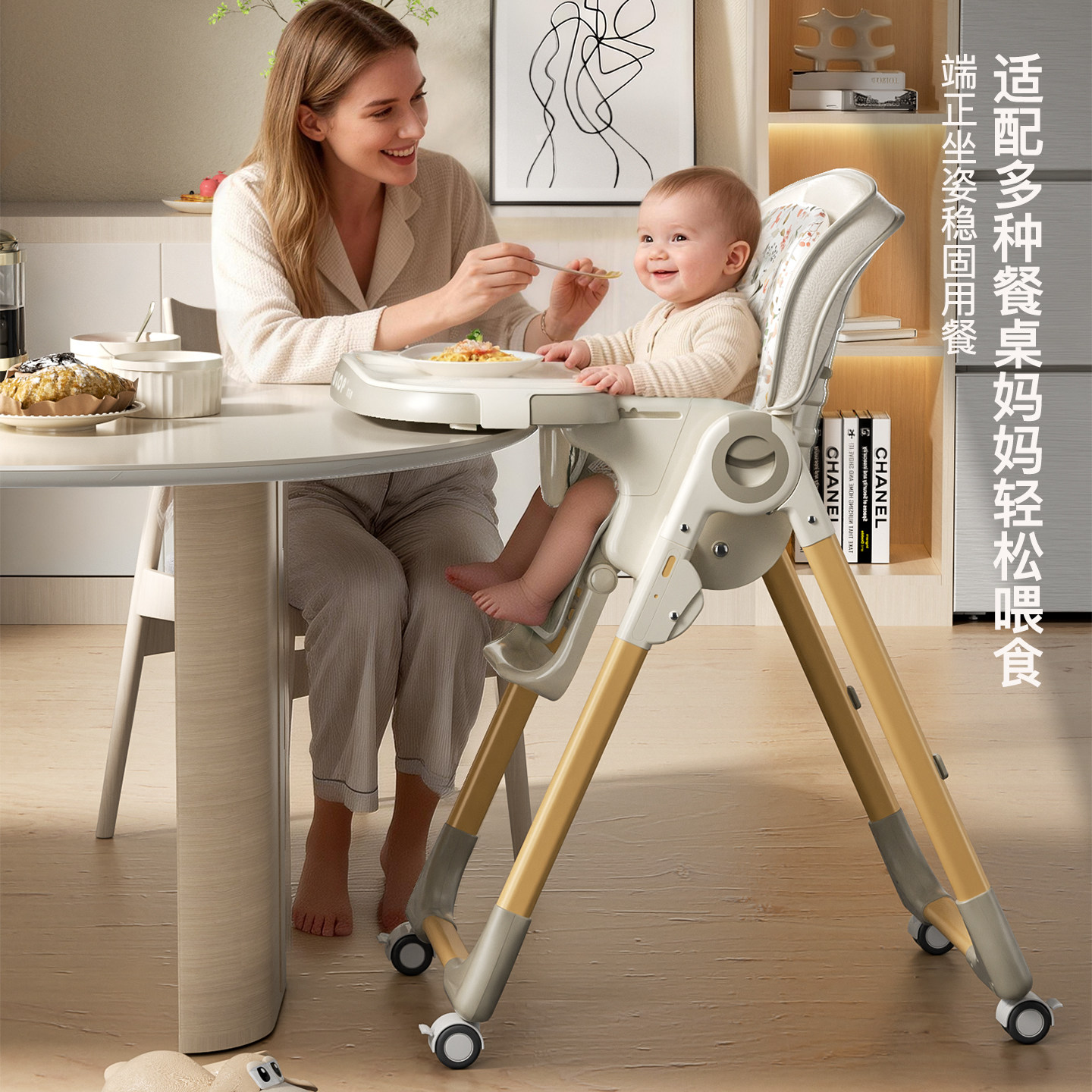 ULOP优乐博宝宝餐椅婴儿学坐成长椅一键折叠儿童家用餐桌椅满月礼,淘宝优惠券,粉丝福利购,淘宝优惠卷