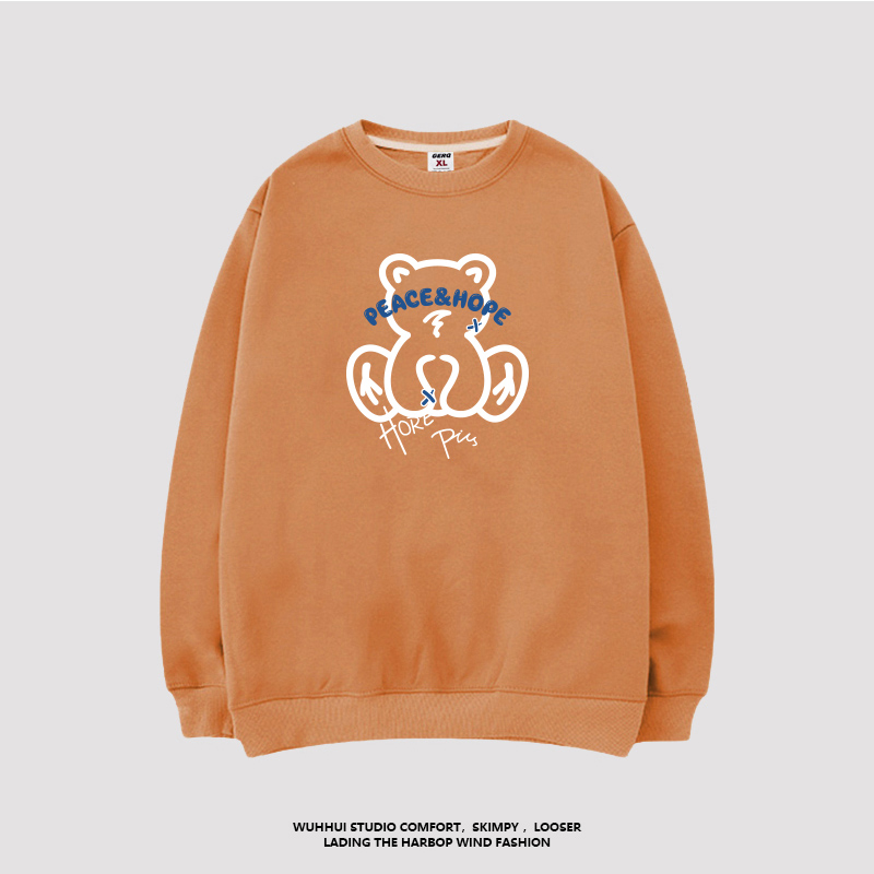 gerq美式高街卡通复古圆领男女卫衣 谷尔骑卫衣