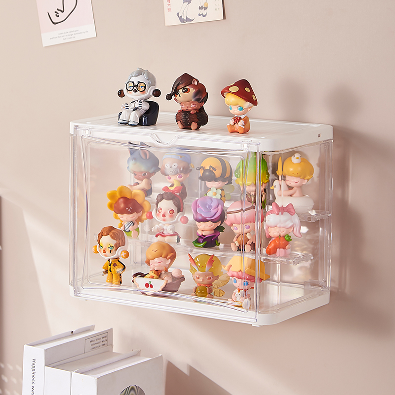 Transparent dustproof figure storage box wall hanging with light