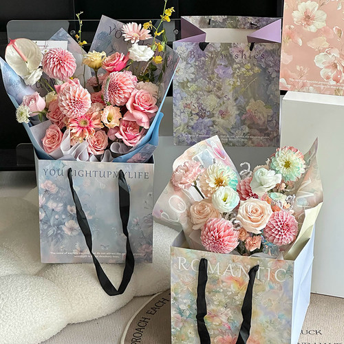 西西里复古油画系列鲜花花束包装纸艺术纸包花纸礼品花艺diy资材 - 图3
