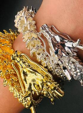 铜制3D五爪龙可活动龙件带胡须金龙招摆财摆件黄铜手把件车摆件