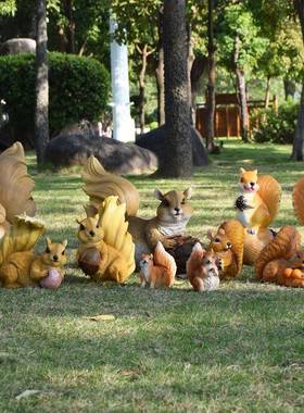 树脂仿真松鼠摆件别墅花园庭院物装饰户外动挂饰园林景观雕塑小品