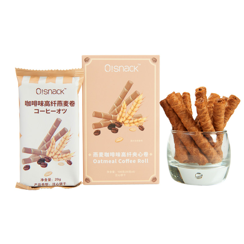 osnack燕麦咖啡高纤健康吃货夹心卷 osnack夹心饼干