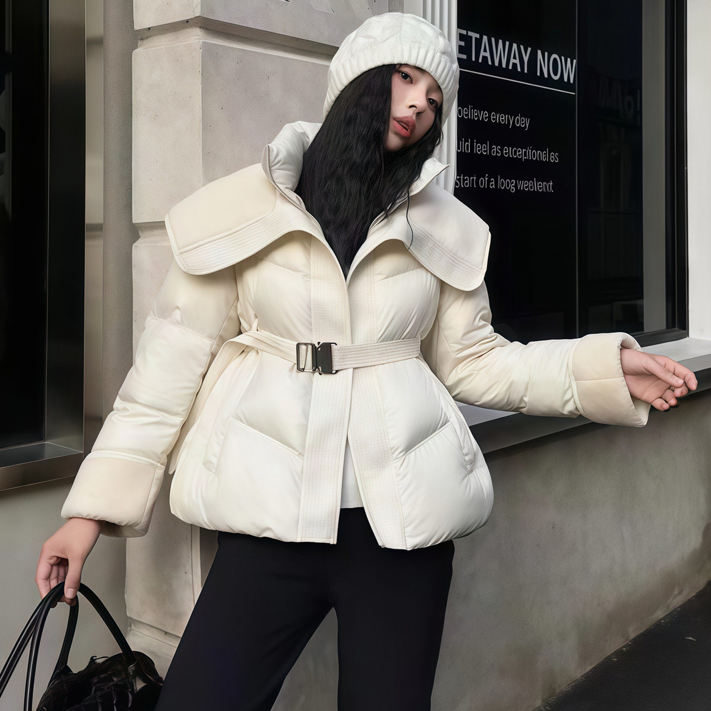 韩国穿搭假两件羽绒棉服女秋冬季新款休闲收腰加厚羊羔绒棉袄外套,淘宝优惠券,粉丝福利购,淘宝优惠卷