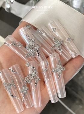 正品LZ高定【Miu•锆石蝴蝶】千金波点蝴蝶结幻影奢仙美甲饰品