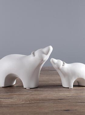 软装家居北欧风北极熊摆件客厅小