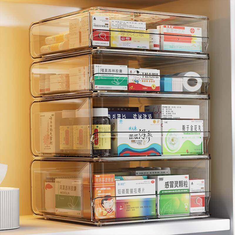 家用药箱多层收纳盒抽屉式药品透明药物整理箱置物架桌面厂家直销,淘宝优惠券,粉丝福利购,淘宝优惠卷