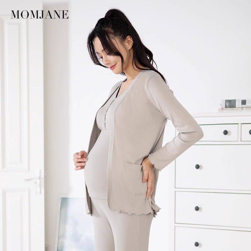 哺乳上衣开衫外出辣妈款春夏季薄款月子服孕妇长袖外穿家居服罗纹,淘宝优惠券,粉丝福利购,淘宝优惠卷