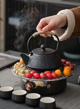 电陶炉铁壶煮茶壶烧水壶泡茶专用电陶炉老式铸铁茶壶围炉煮茶