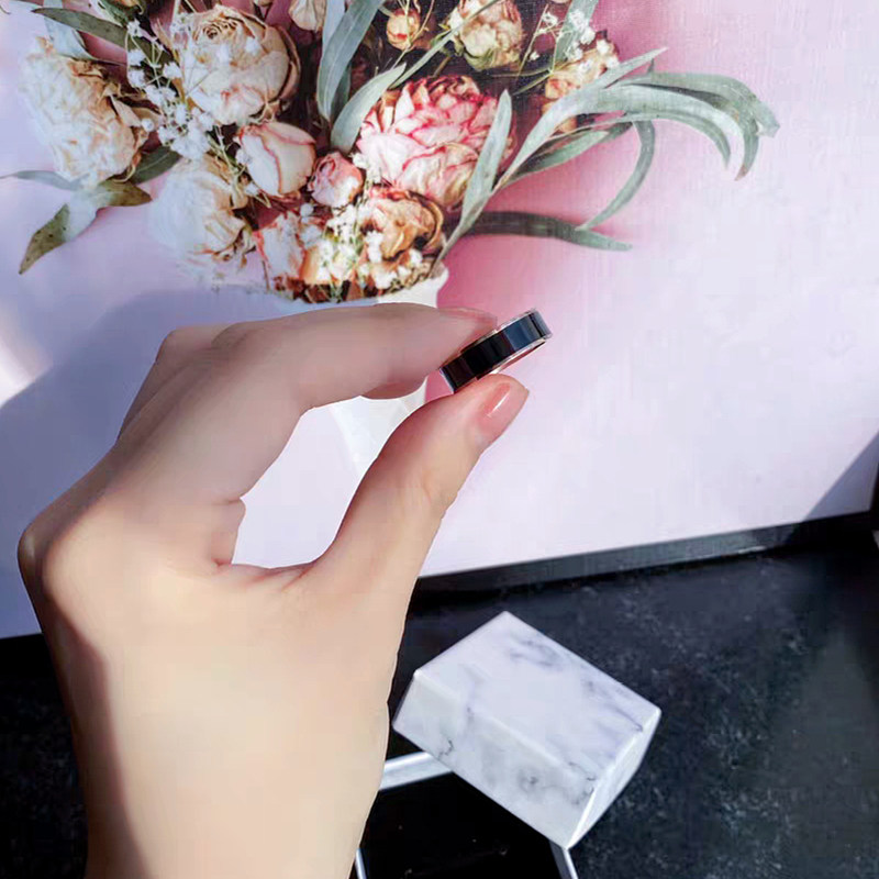 舒妃娅黑色食指钛钢男女ins宽戒指 舒妃娅戒指/指环