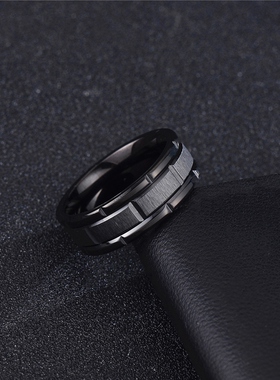 钛钢戒指男士潮复古个性冷淡风高级感小众设计男生单身戒指环宽大