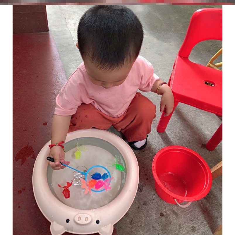 浮水捞鱼玩具宝宝早教儿童嬉水仿真金鱼网兜硅胶小鱼软胶动物益智 - 图2