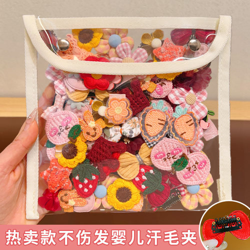 婴儿汗毛夹女宝宝发夹不伤发胎毛夹夹子头饰儿童婴幼儿发量少发卡 - 图3