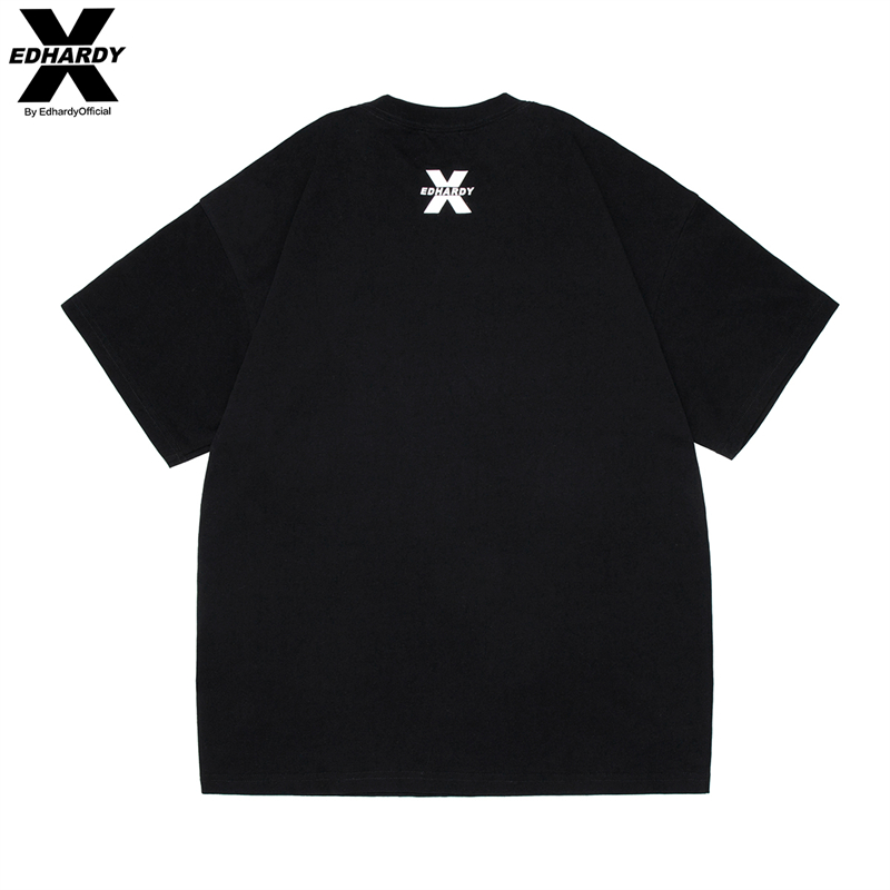 Ed Hardy X2025夏季新款巴洛克艺术腰果花圆领男女同款短袖T恤潮 - 图0
