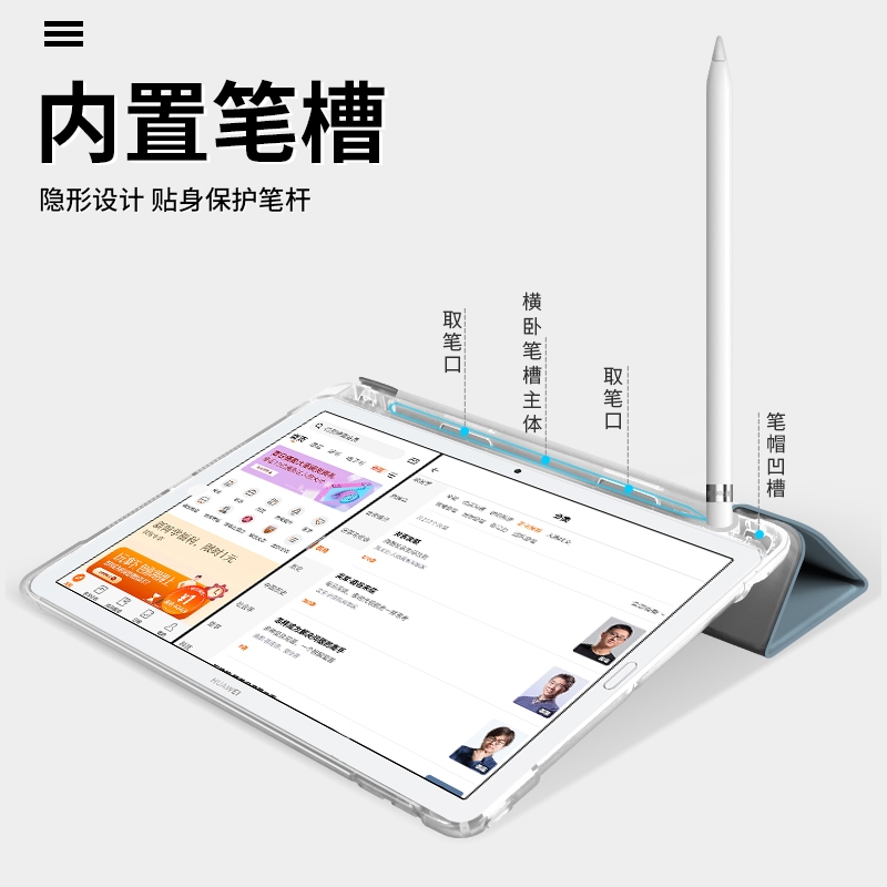 适用ipad10保护套带笔槽air5第五4六代pro透明2021油画11寸17/18轻薄air1/2苹果2022三折式十代mini5/6平板壳-图2