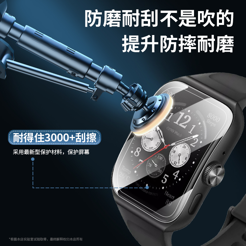 适用oppowatch3钢化膜watch3pro保护膜oppowatch4pro全屏se智能手表膜oppo全包watch3手环表盘贴膜46水凝软膜-图0