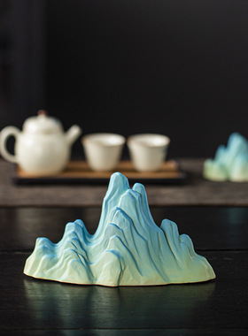 创意国风陶瓷山峰造型毛笔搁架