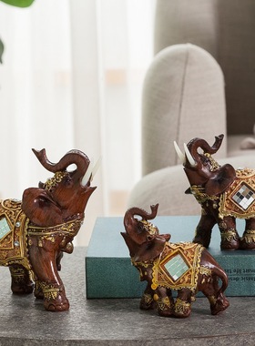 创意泰国大象一对装饰摆