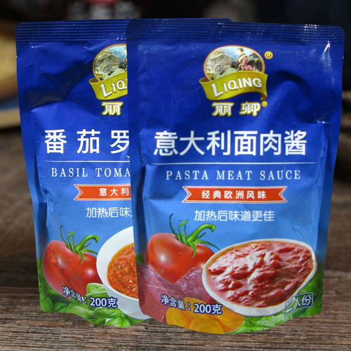 丽卿意大利面肉酱200g番茄罗勒酱意面酱家用速食拌面酱披萨意粉酱 - 图2