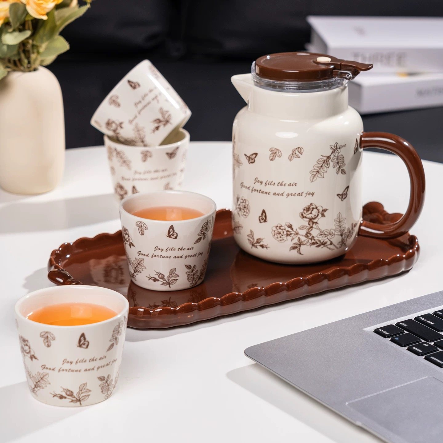 中古风陶瓷泡茶壶茶具套装客厅家用茶杯子乔迁新居搬家结婚礼物,淘宝优惠券,粉丝福利购,淘宝优惠卷