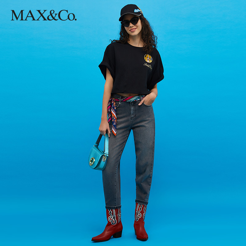 MAX&Co.秋冬新款 LADY OSCA短袖T恤女3974552203001maxco - 图0