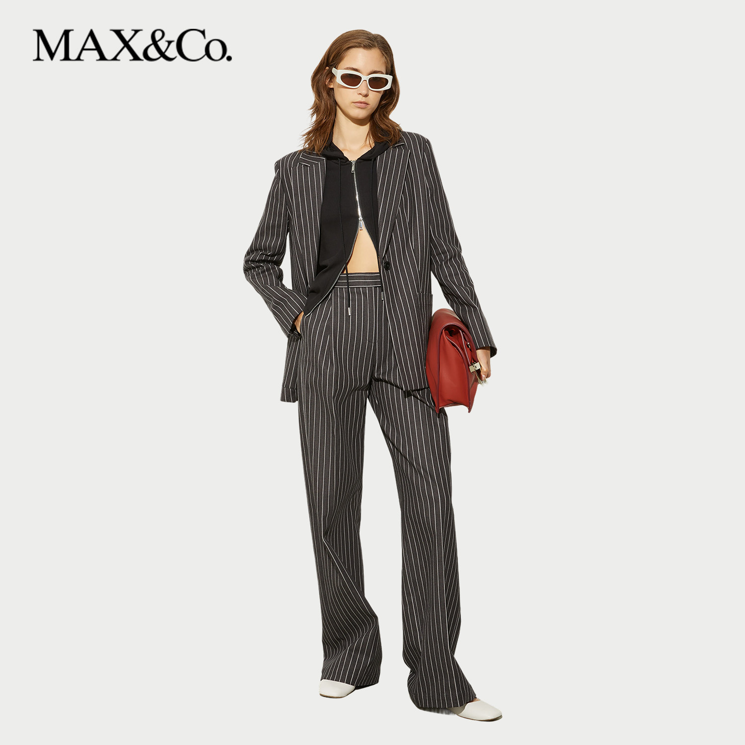 【甄选惠享】MAX&Co.2025春夏细条纹棉质阔腿裤6131065402,淘宝优惠券,粉丝福利购,淘宝优惠卷