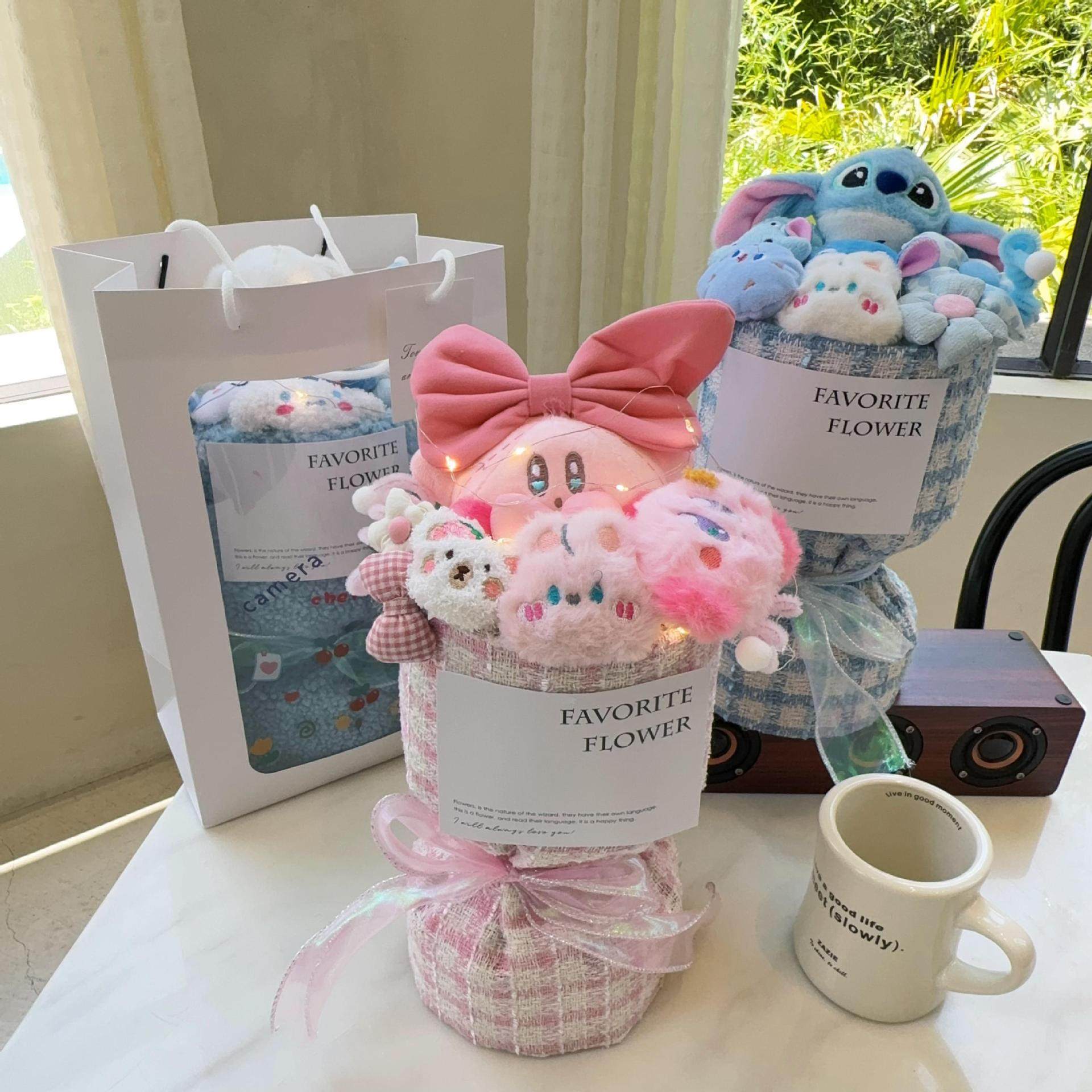 情人节礼物卡通创意成品玩偶花束七夕摆摊小礼物送女友生日礼物