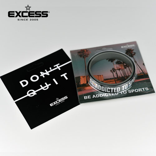 EXCESS爱可赛篮球手环男硅胶运动腕带细款情侣手链饰品2条装 - 图2