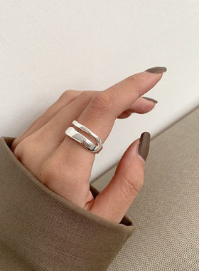 日系cherrykoko个性时尚开口波浪指环戒指女ins新潮简约冷淡风