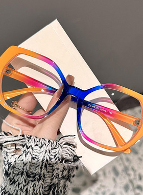 日系CherryKoko法式油画风大框防蓝光眼镜个性复古穿搭眼镜架