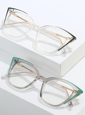 日系cherrykoko眼镜框tr混搭合金时尚前沿超轻好看彩色好硅胶