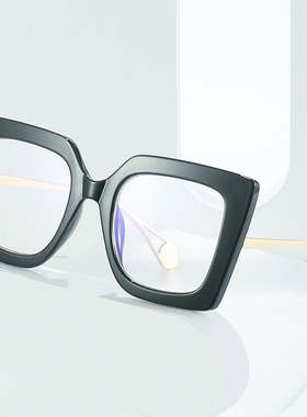 日系cherrykoko 光学镜pc全框架女士镜框个性方形镜框双色镜架防