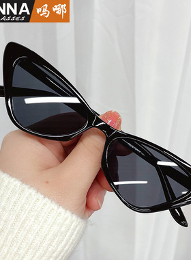 日系cherrykoko欧美嘻哈眼镜个性糖果色三角猫眼太阳镜时尚潮拍