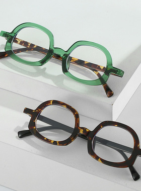 日系cherrykoko新款多色拼料眼镜框 方形个性光学男女休闲眼镜架